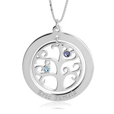 Family Tree Necklace with Birthstones - Thumbnail 3