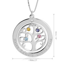 Family Tree Necklace with Birthstones - Thumbnail Information