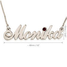Classic Name Necklace With Birthstone - Thumbnail Information