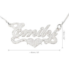 Sparkling Name Necklace with Heart - Thumbnail Information