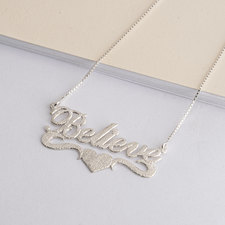 Sparkling Name Necklace with Heart - Thumbnail Model