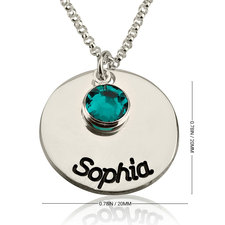 Birthstone Disc Necklace - Thumbnail Information