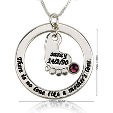 Baby Footprint Necklace Personalized - Thumbnail Information