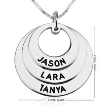 Engraved Mothers Circle Necklace With Multiple Names - Thumbnail Information
