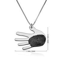 Handshape Fingerprint Necklace - Thumbnail Information