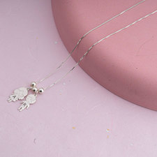 Mother Necklace with Boy & Girls Charms - Thumbnail Model