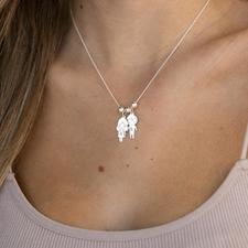 Mother Necklace with Boy & Girls Charms - Thumbnail Model