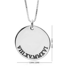 Roman Numeral Disc Necklace - Thumbnail Information