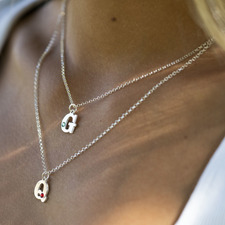 Initial and Birthstone Necklace - Thumbnail Model
