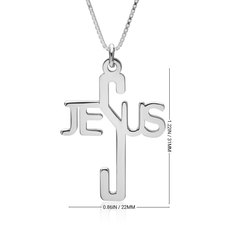 Jesus Name Cross Necklace - Thumbnail Information