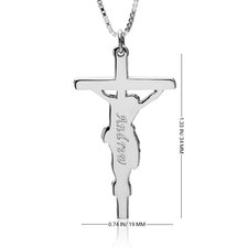Personalized Jesus Cross Necklace - Thumbnail Information