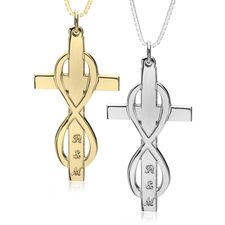 Infinity Cross Necklace With Initials