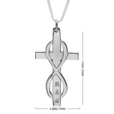 Infinity Cross Necklace With Initials - Thumbnail Model