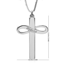 Infinity Cross Necklace With Name - Thumbnail Information