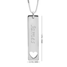 Vertical Name Bar Necklace With Symbol - Thumbnail Information
