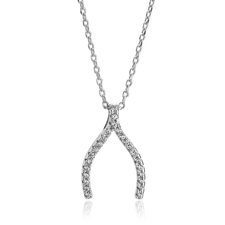 Wishbone Necklace with Zirconia