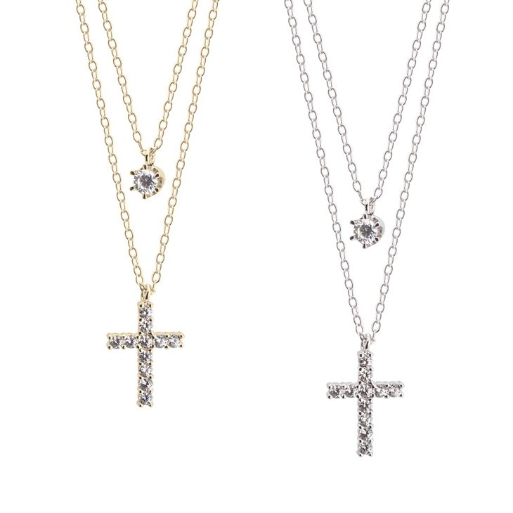 Layered Cross Necklace 