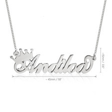 Custom Crown Name Necklace - Thumbnail Information
