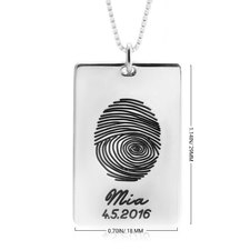 Personalized Thumbprint Necklace - Thumbnail Information