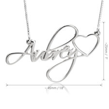 Custom Name Necklace with Heart - Thumbnail Information