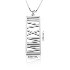 Personalized Roman Numeral Necklace - Thumbnail Information