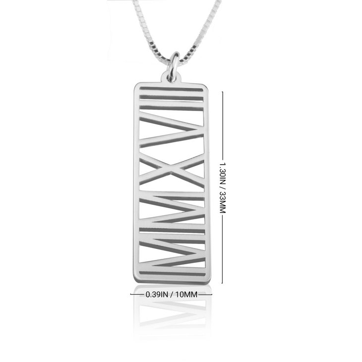 Personalized Roman Numeral Necklace information