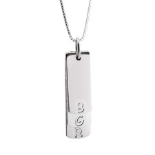 Vertical Bar Necklace With Initials - Thumbnail 2