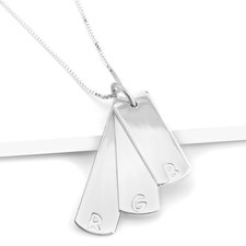 Vertical Bar Necklace With Initials - Thumbnail 3