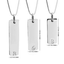 Vertical Bar Necklace With Initials - Thumbnail Information