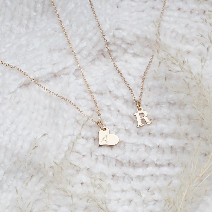 Heart Initial Necklace model
