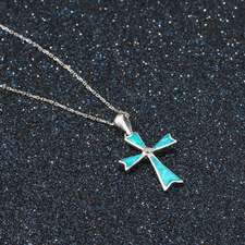 Opal Cross Necklace - Thumbnail 4