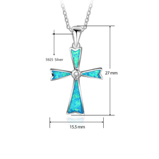 Opal Cross Necklace - Thumbnail 6