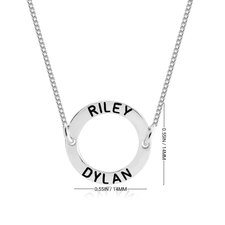 Personalized Circle Pendant Necklace - Thumbnail Information