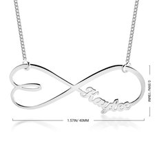 Custom Heart Shape Infinity Name Necklace - Thumbnail Information