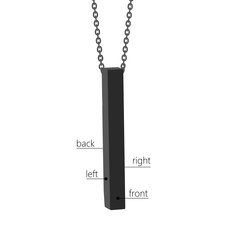 Engraved 3D Bar Necklace - Thumbnail Information