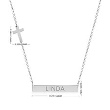 Bar Necklace with Cross Charm - Thumbnail Information