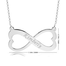 Engraved Heart Infinity Necklace - Thumbnail Information