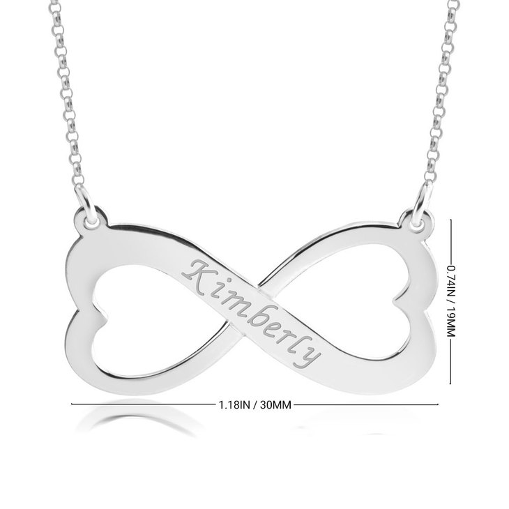 Engraved Heart Infinity Necklace information