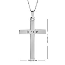 Delicate Engraved Cross Necklace - Thumbnail Information