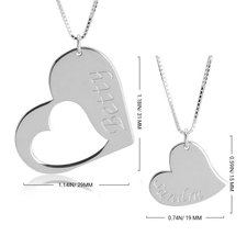 Mother Daughter Heart Necklace Set - Thumbnail Information