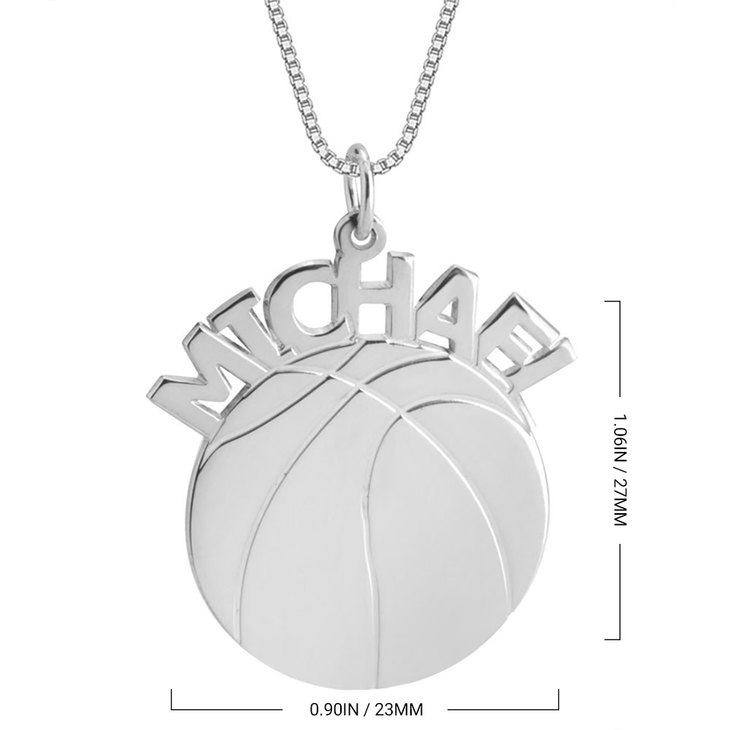 Basketball Name Necklace information