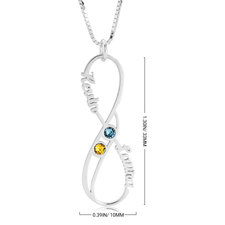 Infinity Necklace with Birthstones - Thumbnail Information