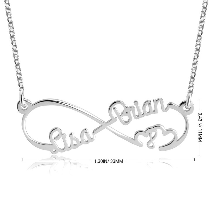 Double Heart and Double Infinity Necklace information