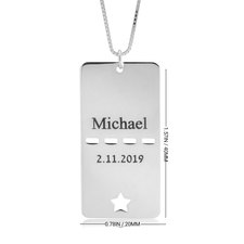 Dog Tag Name & Date Necklace - Thumbnail Information
