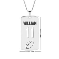 Personalized Dog Tag Sport Necklace - Thumbnail Information