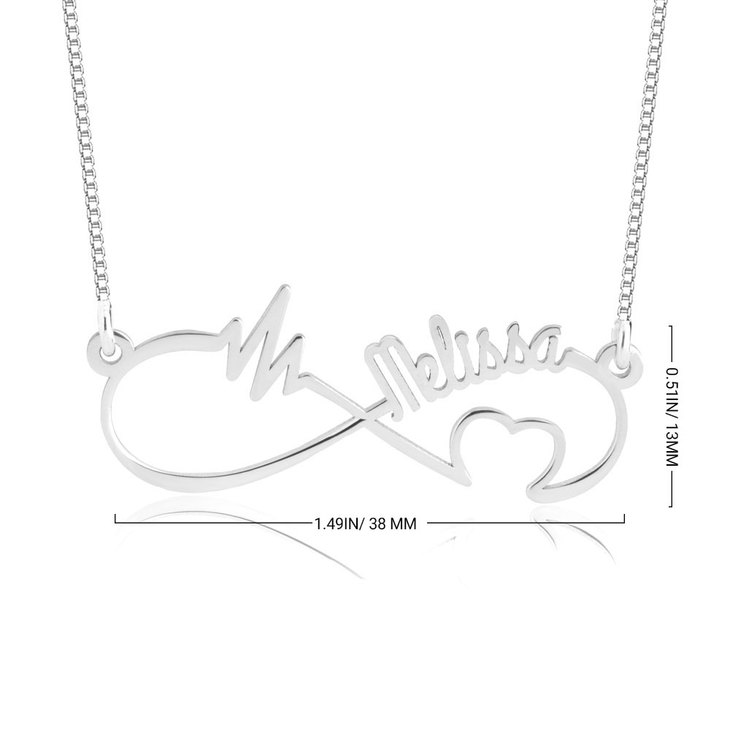 Personalized Infinity Heartbeat Necklace information