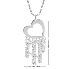 Mother's Heart Necklace With Kids Names - Thumbnail Information