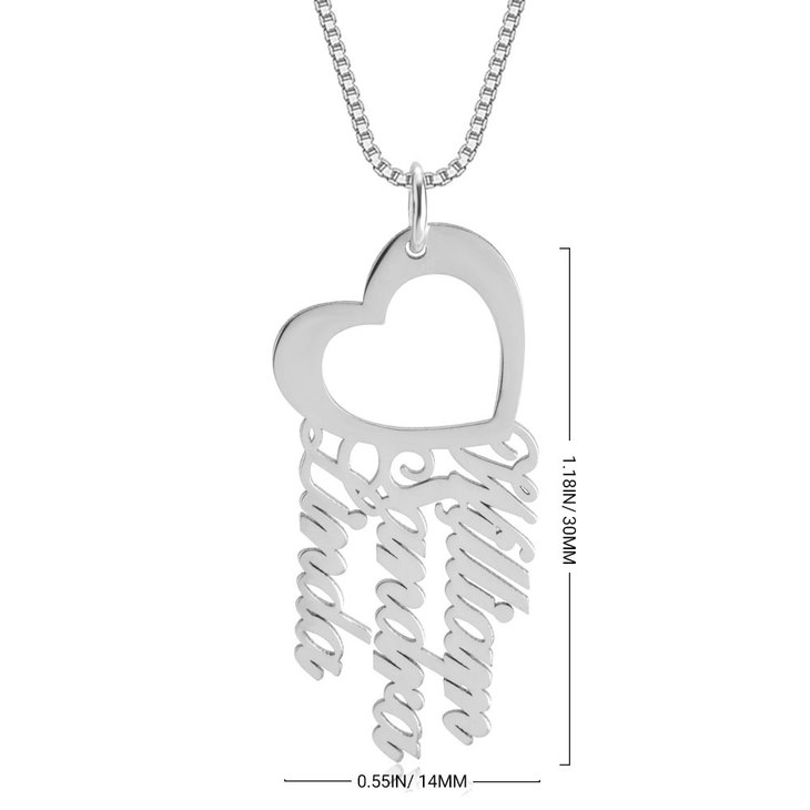 Mother's Heart Necklace With Kids Names information