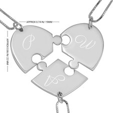 3 Piece Initial Puzzle Necklace - Thumbnail Information