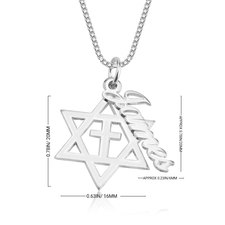 Star of David Cross Name Necklace - Thumbnail Information